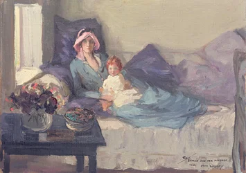 Mrs. Winston Churchill mit ihrer Tochter Sarah